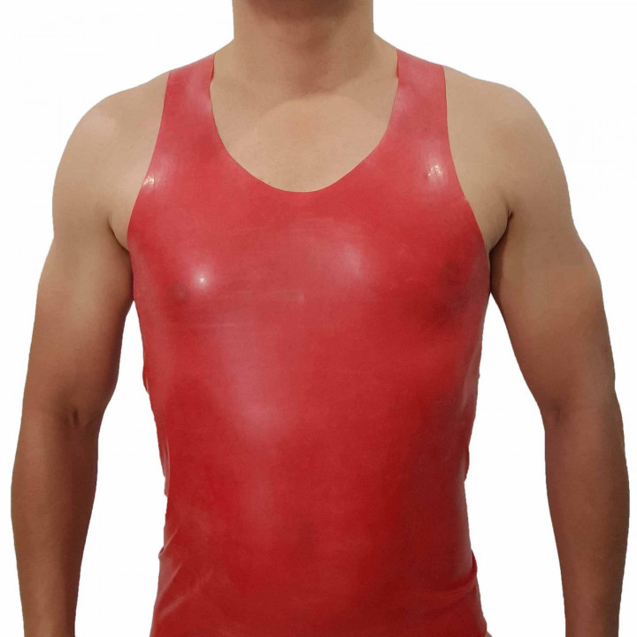 Latex-Unterhemd Muscle Shirt Rot Unisex Naturlatex Gummi Einheitsgröße