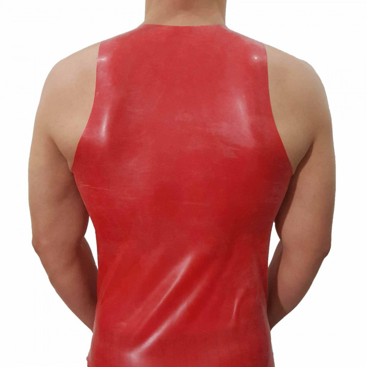 Latex-Unterhemd Muscle Shirt Rot Unisex Naturlatex Gummi Einheitsgröße