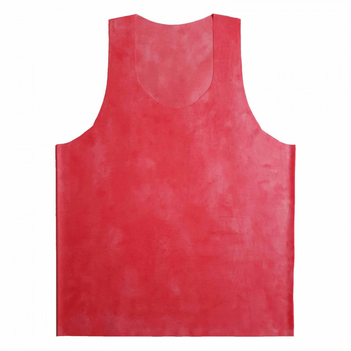 Red Latex Muscle Shirt Sleeveless Undershirt Tank Top Natural Latex One Size