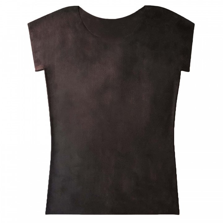 Black Latex T-Shirt Short Sleeve Rubber Top 100% Natural Latex One Size