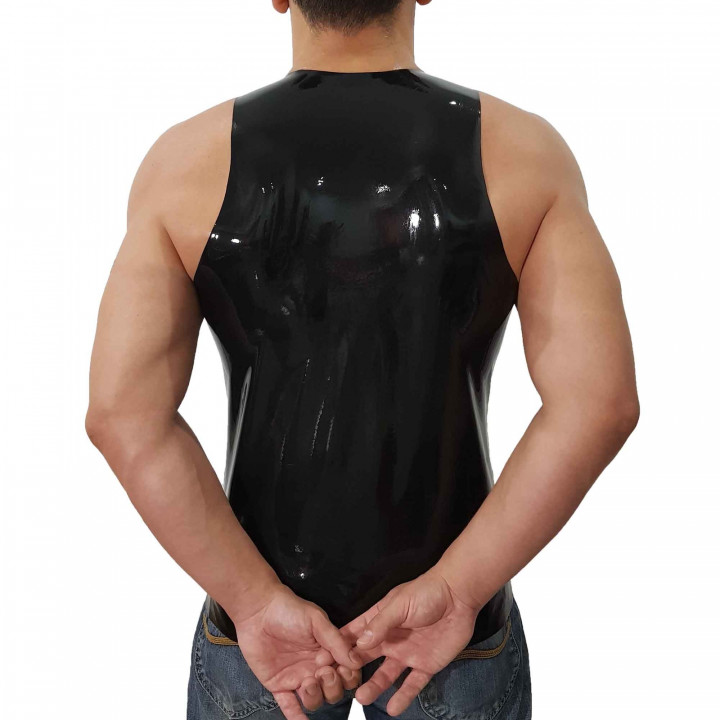 Latex-Unterhemd Muscle Shirt Schwarz Unisex Naturlatex Gummi Einheitsgröße