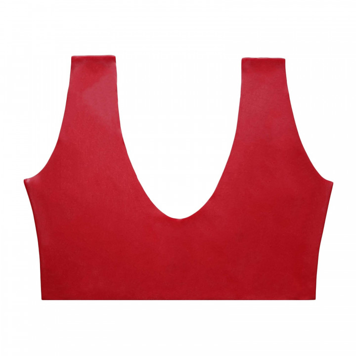 Womens Red Latex Bustier Rubber Crop Top 100% Natural Latex One Size
