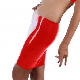Langer Latexrock Rot Damen Naturlatex Gummi Einheitsgröße