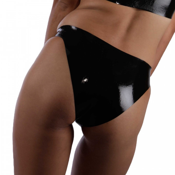 Latex-Slip Schwarz Damen Naturlatex Gummi Einheitsgröße