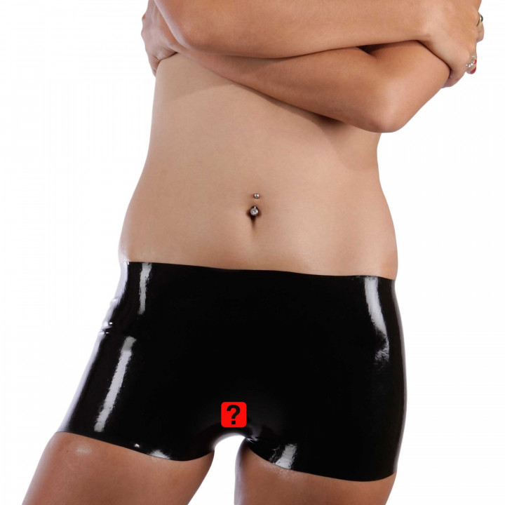 Latex Hot Pants Ouvert Schwarz Damen Naturlatex Gummi Einheitsgröße
