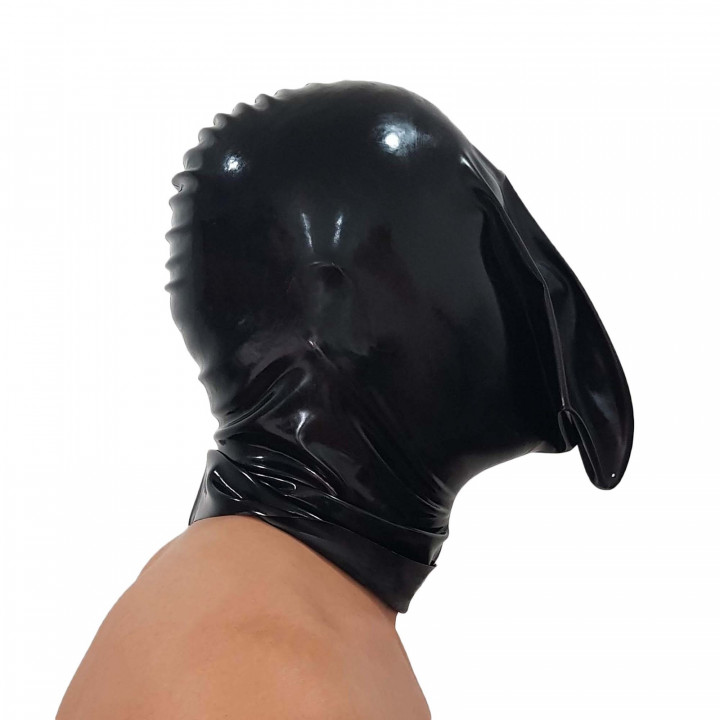 Latexmaske Rebreather Schwarz Unisex Naturlatex Gummi Einheitsgröße
