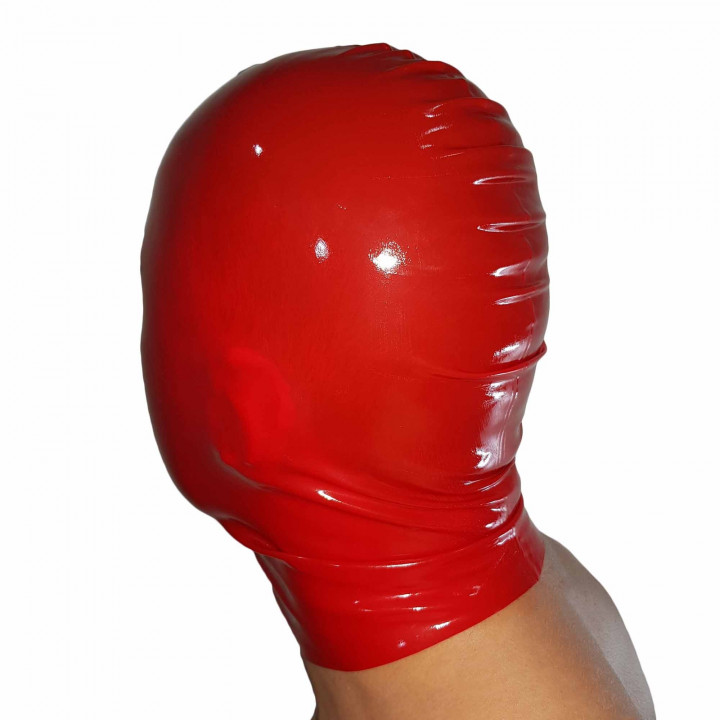 Red Latex Perforated Mask Rubber Hood 100% Natural Latex Unisex One Size