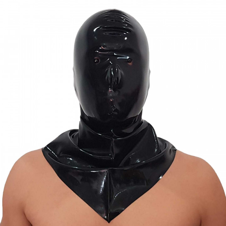 Black Latex Executioner Hood Hangman Mask Rubber 100% Natural Latex One Size