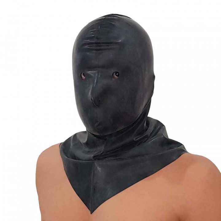 Black Latex Executioner Hood Hangman Mask Rubber 100% Natural Latex One Size