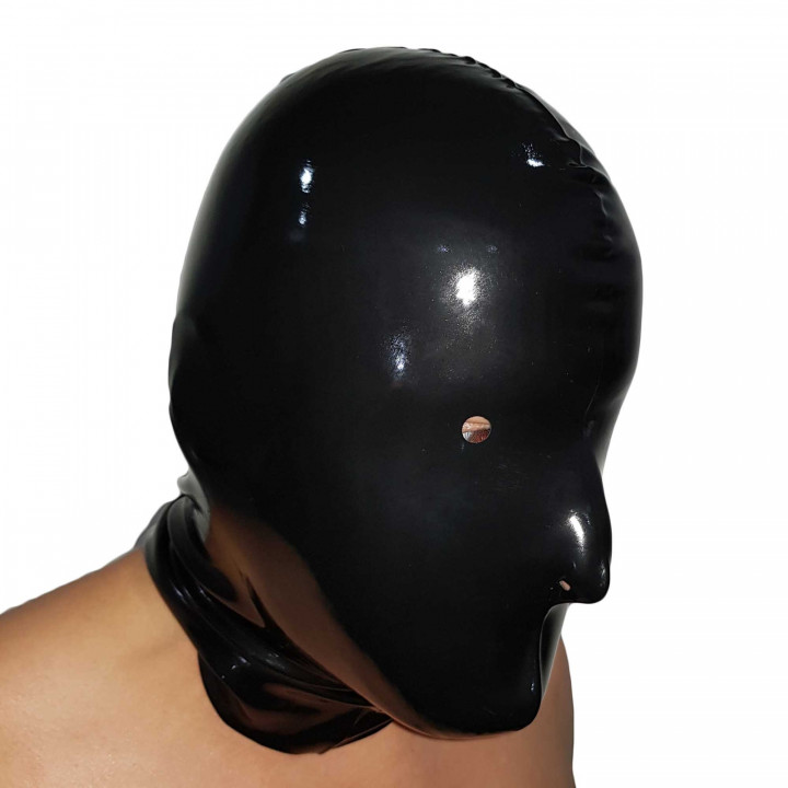 Black Latex Mask Rubber Hood Full Head 100% Natural Latex Unisex One Size