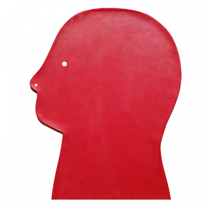 Red Latex Mask Restricted Vision No Mouth Rubber Hood Natural Latex One Size
