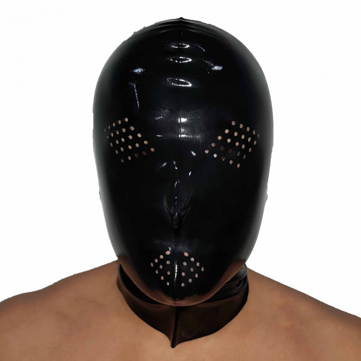 Latexmaske perforiert Schwarz Unisex Naturlatex Gummi Einheitsgröße