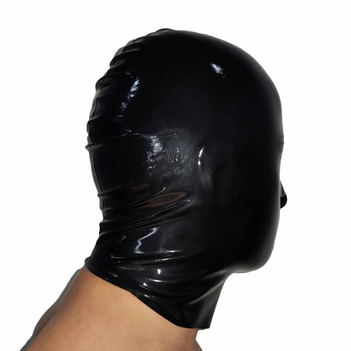 Black Latex Perforated Mask Rubber Hood 100% Natural Latex Unisex One Size