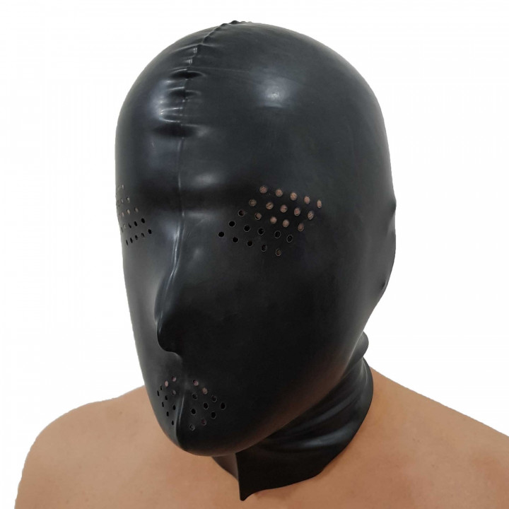 Latexmaske perforiert Schwarz Unisex Naturlatex Gummi Einheitsgröße