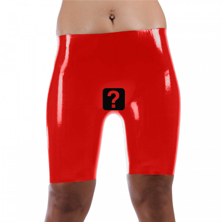 Womens Red Latex Crotchless Cycling Shorts Open Crotch Shorts Natural Latex