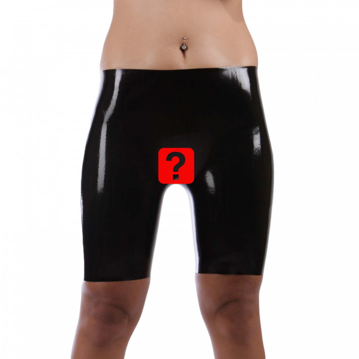 Womens Black Latex Crotchless Cycling Shorts Open Crotch Shorts Natural Latex
