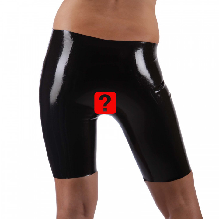 Womens Black Latex Crotchless Cycling Shorts Open Crotch Shorts Natural Latex