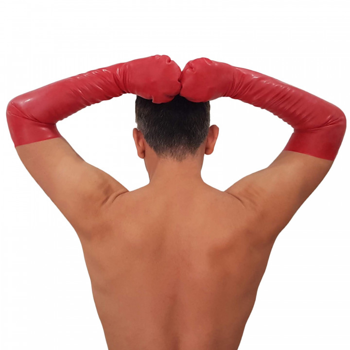 Red Latex Mittens Rubber Bondage Mitts 100% Natural Latex Unisex One Size