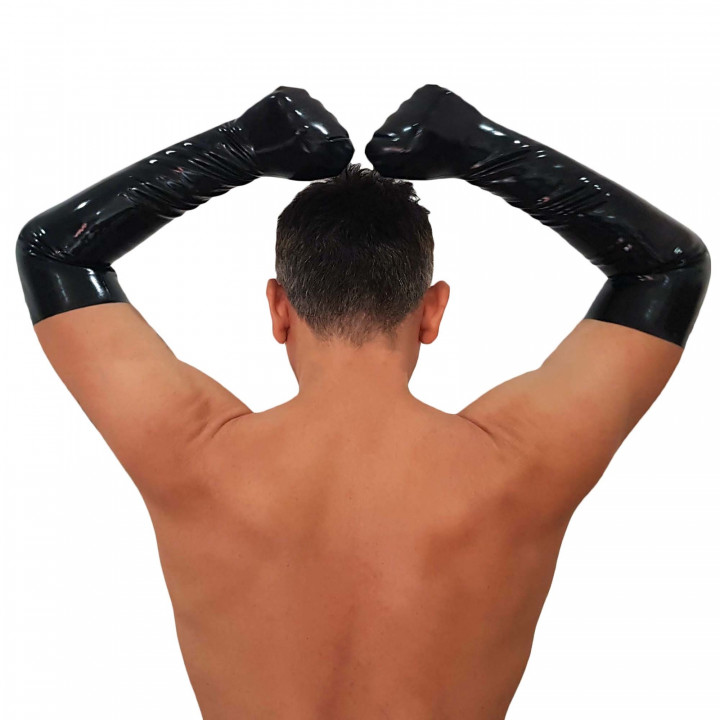 Latex-Fausthandschuhe Mittens Schwarz Unisex Naturlatex Gummi Einheitsgröße