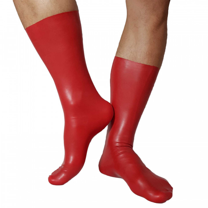 Latex-Socken Rot Unisex Naturlatex Gummi Einheitsgröße