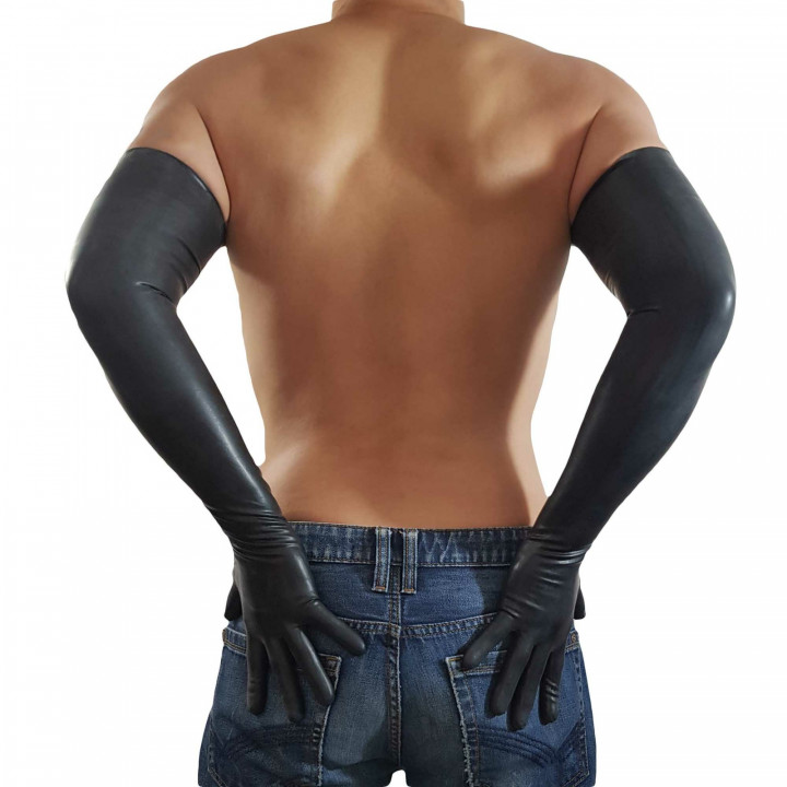 Black Latex Gloves Extra Long Opera Length Rubber Gloves Natural Latex One Size