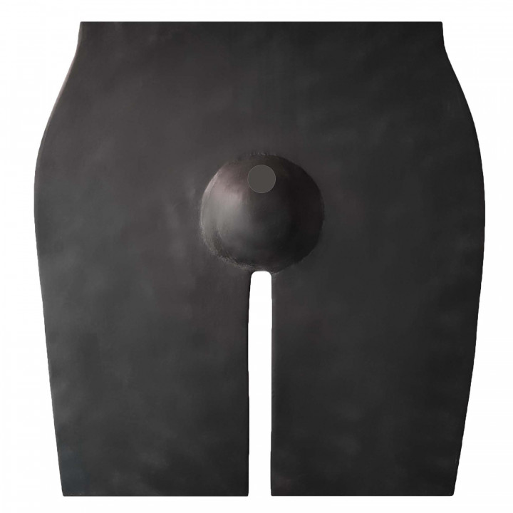 Latex-Radlerhose mit Penisöffnung Schwarz Herren Naturlatex Gummi Einheitsgröße