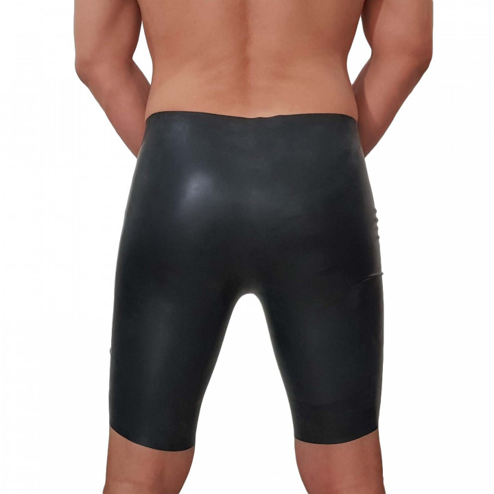Black Latex Cycling Shorts Larger Cut Rubber Bike Shorts Mens Natural Latex