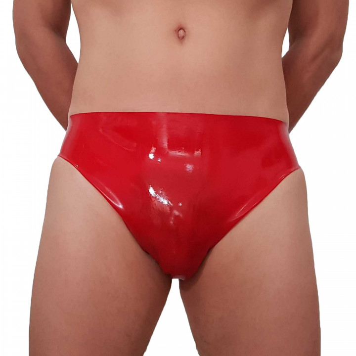 Mens Red Latex Underpants Rubber Briefs Underwear 100% Natural Latex One Size