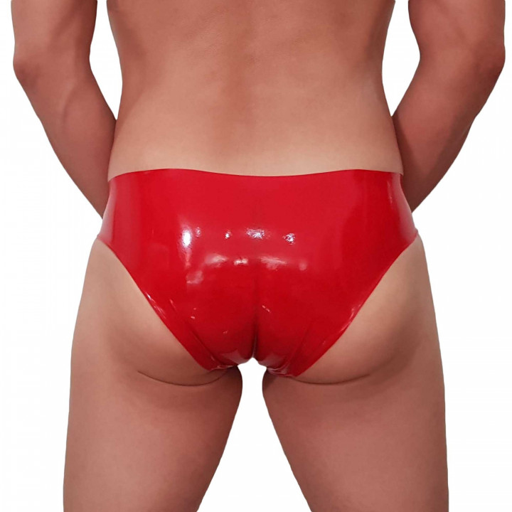 Mens Red Latex Underpants Rubber Briefs Underwear 100% Natural Latex One Size
