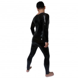Black Latex Catsuit Full Body Suit Long Sleeves Rubber Natural Latex One Size