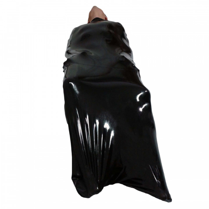Latex-Schlafsack Body Bag Schwarz Unisex Naturlatex Gummi Einheitsgröße