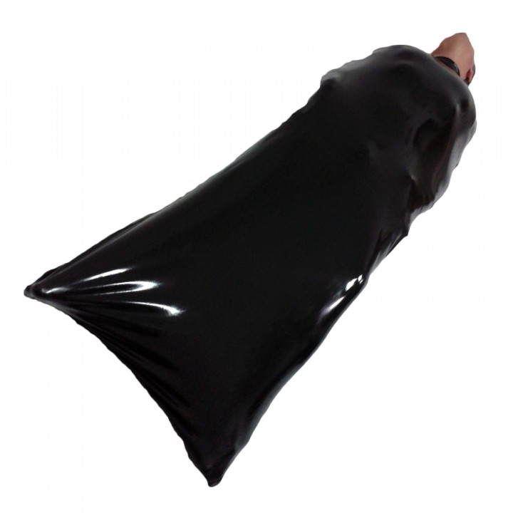 Latex-Schlafsack Body Bag Schwarz Unisex Naturlatex Gummi Einheitsgröße