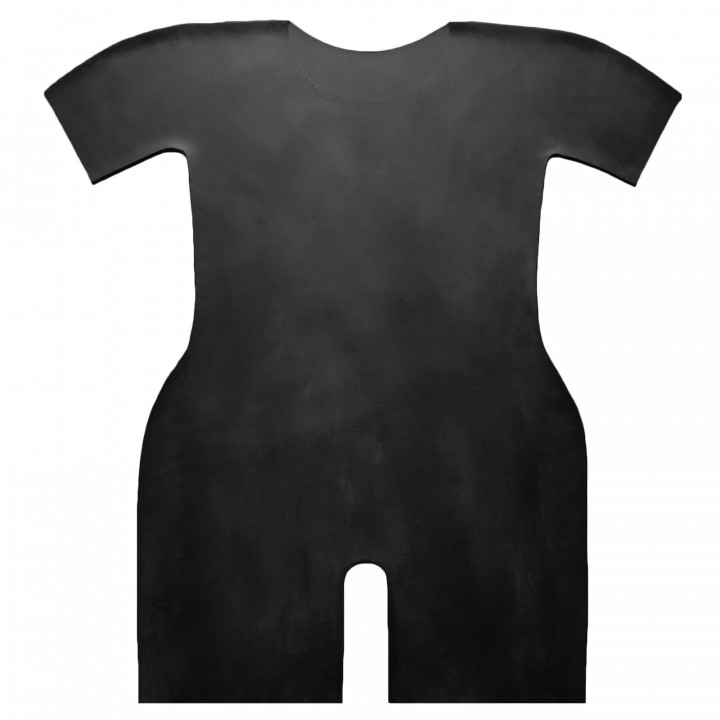 Black Latex Short Catsuit Short Sleeve Playsuit Rubber Body Suit Natural Latex